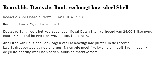 Beleggen op Royal Dutch Shell